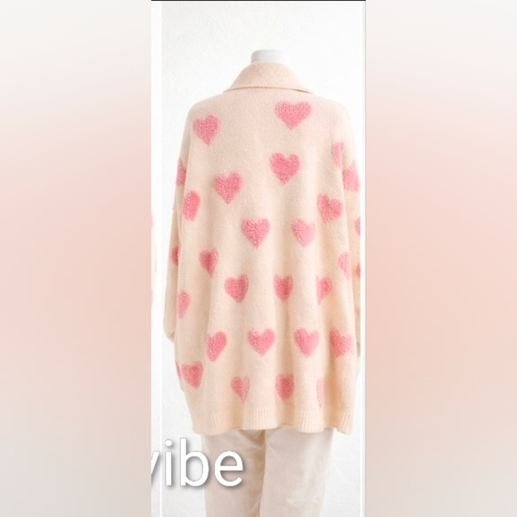 Anthroplogie X Textured Heart Knit Open Front Soft Luxe Cardigan Size Os NIP$240 - Picture 11 of 15
